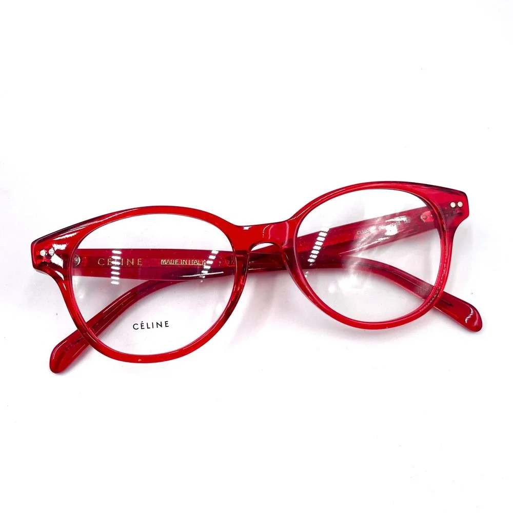 Celine‎ Red Acetate Eyeglasses Frames CL50007i Full Rim Transparent Italy
